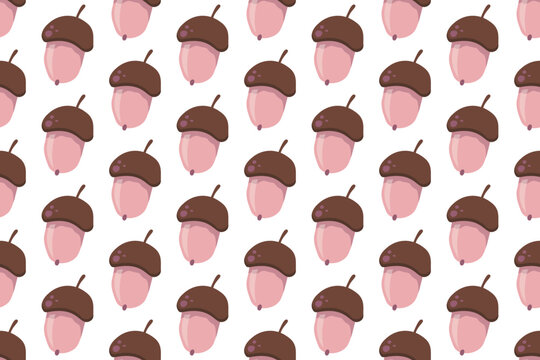 vector Acorn seamless pattern. Suitable for backgrounds, wallpapers, fabrics, textiles, wrapping papers, printed materials, and many more.