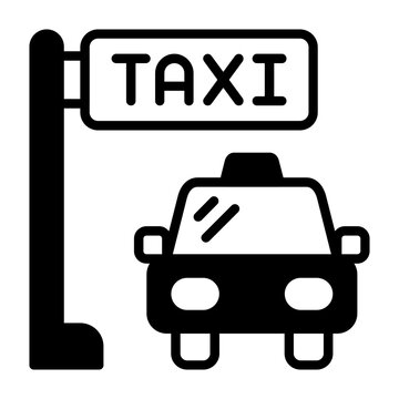 Taxi Stand Vector Icon