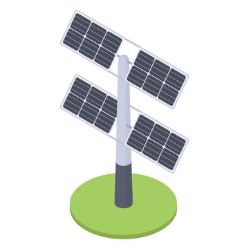 Solar panel stand. Photovoltaic panels for alternative eco green energy flat vector illustration. Renewable energy equipment
