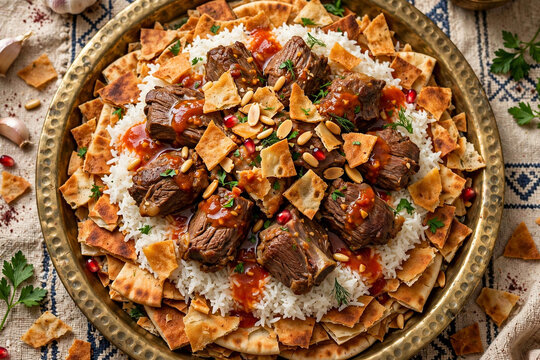 Fattah Crispy Egyptian Traditional Celebration Dish