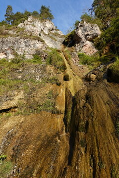 Kalksinterquelle in der Almbachklamm, Berchtesgaden, Bayern