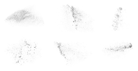 Obraz premium Snow flying in air against transparent background, set