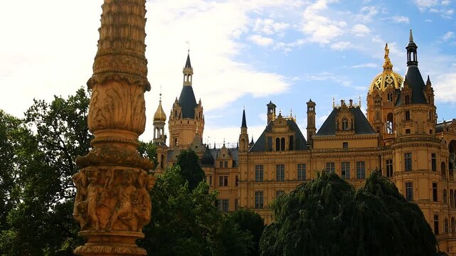 the famous castle of schwerin germany 4k video with a pan