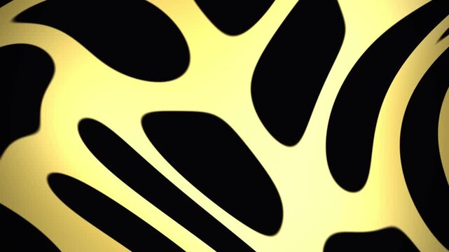 Organic Gold and Black Pattern Background Loop with Flowing Fluid Motion