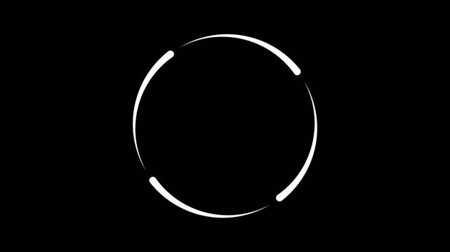 Loading spinner animation rotates in a smooth circular loop on dark. Digital software buffering progress updates on loading spinner. System waiting runs on spinner.