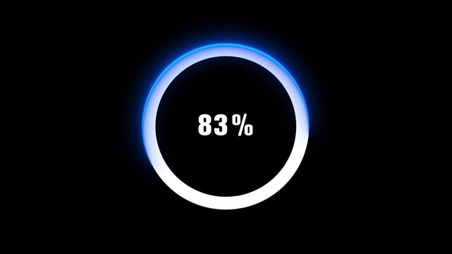 Progress bar animation displays forty nine percent on dark space. System software buffering telemetry updates on progress bar. Digital interface waiting runs on it.