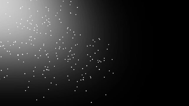 Scattered particles animation drifts softly across a dark gradient. Ambient glowing stardust nodes float in particles. Abstract background depth defines particles.