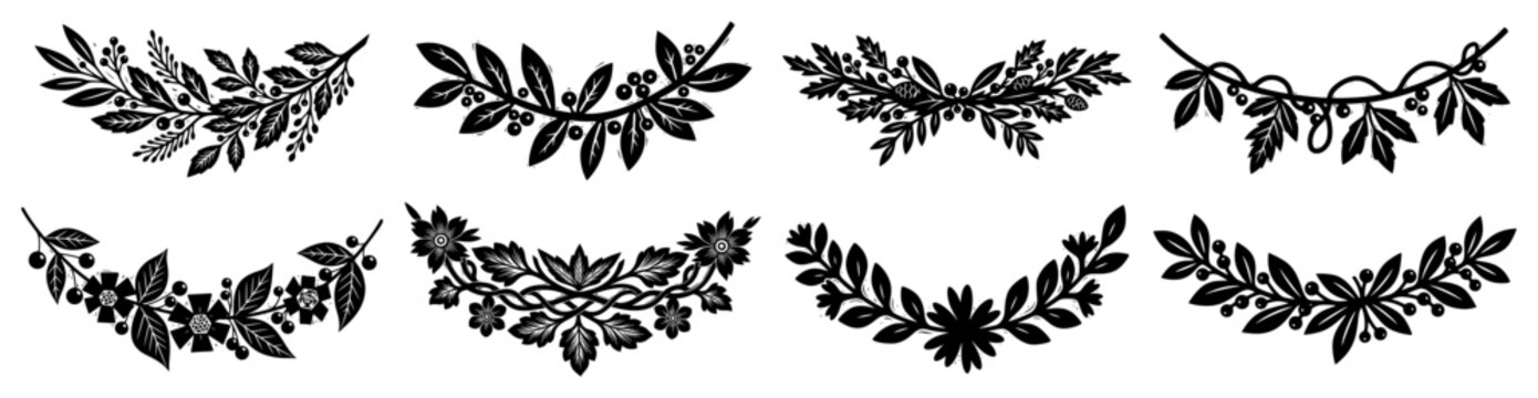 Decorative Laurel and Botanical Border Collection