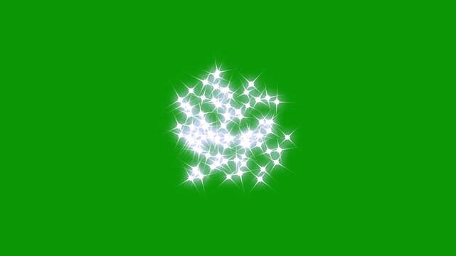 twinkling magic line twinkle stars starlight, white shining particles with glowing magic burst, graphics in After Effects on green screen, cartoon doodle twinkle effects, white cartoon blinking stars
