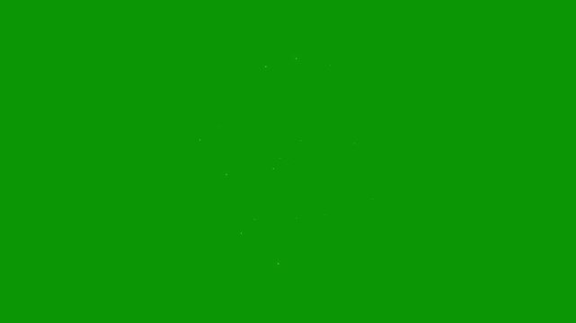 White glowing twinkle stars animation, twinkle star glitter sparkle, magical twinkling particles with fairy dust glow effect, blinking vector star doodles, on green screen seamless loop. 4k overlay