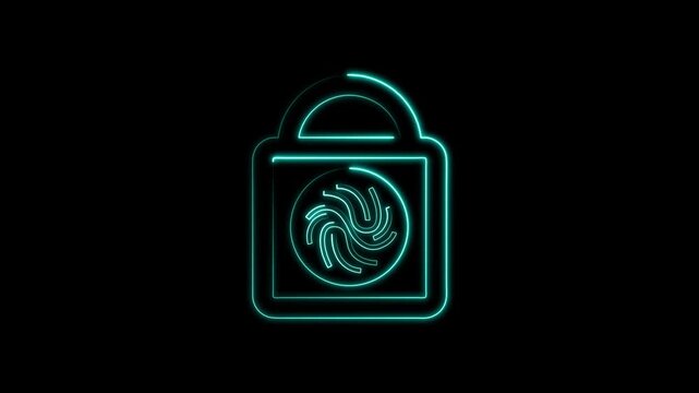 Lock icon animation displays a swirling digital security pattern. Encrypted insecurity data protection confirms on lock icon. Safe access authorization clears icon.