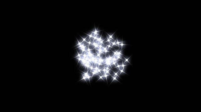 twinkling magic line twinkle stars starlight, white shining particles with glowing magic burst, graphics in After Effects on black screen, cartoon doodle twinkle effects, white cartoon blinking stars