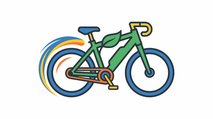 Obraz premium Colorful bicycle with rainbow wheels illustration