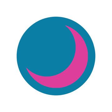 Blue circle with pink crescent shape
