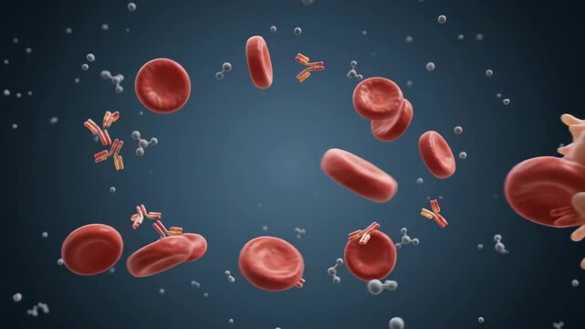 Autoimmune Hemolytic Anemia Showing Antibody Binding and Red Blood Cell Destruction
