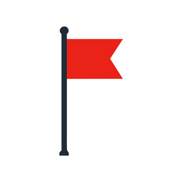 Red flag on a pole
