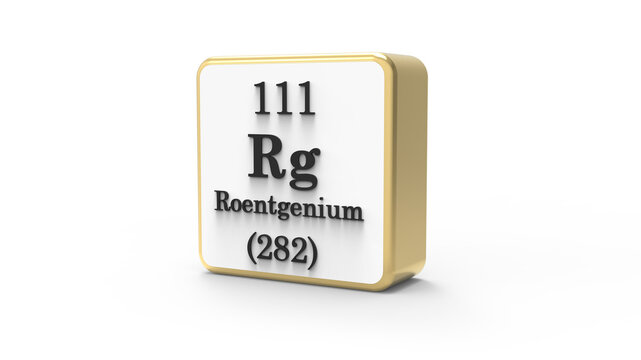 Roentgenium Periodic Table Element Block on Transparent Background PNG