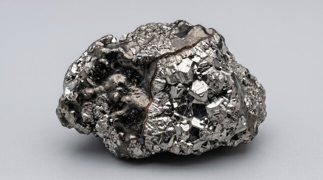 Raw Metallic Pyrite Mineral Crystalline Structure.