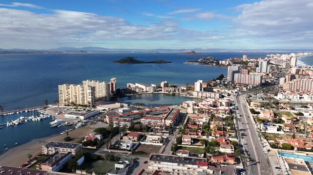 La Manga del Mar Menor Spain Aerial View of Coastal Resort and Lagoon