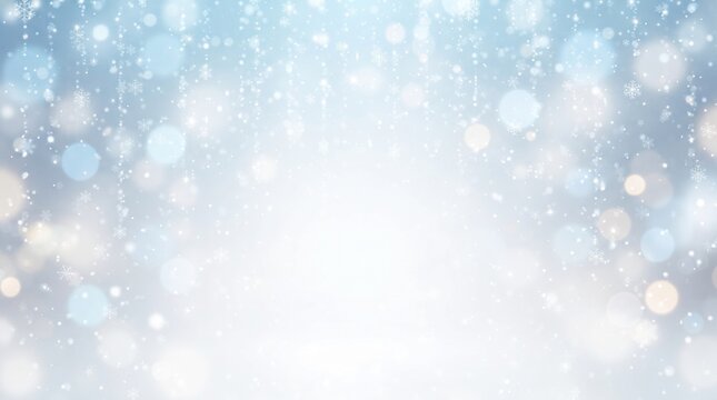white snow blur abstract background. Bokeh Christmas blurred beautiful shiny Christmas lights