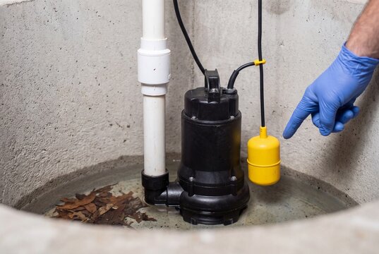 Submersible Sump Pump Float Switch Clearance Check in Pit
