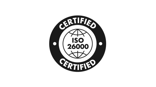 ISO 26000 certified stamp for social responsibility