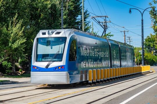 Charlotte Area Transit System, CATS, Lynx Gold Line Streetcar in Uptown Charlotte, NC