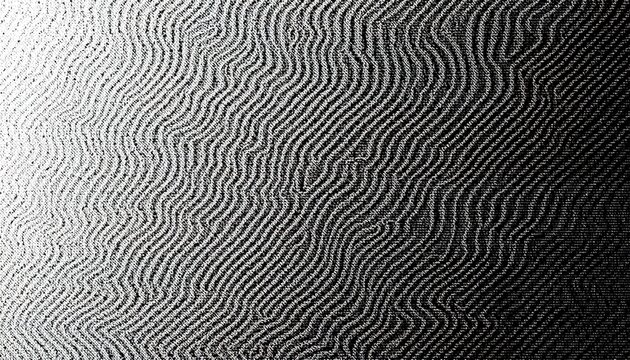 Black and white halftone moir&eacute; texture featuring wavy interference lines and dot patterns, creating a vintage newspaper-inspired abstract background.