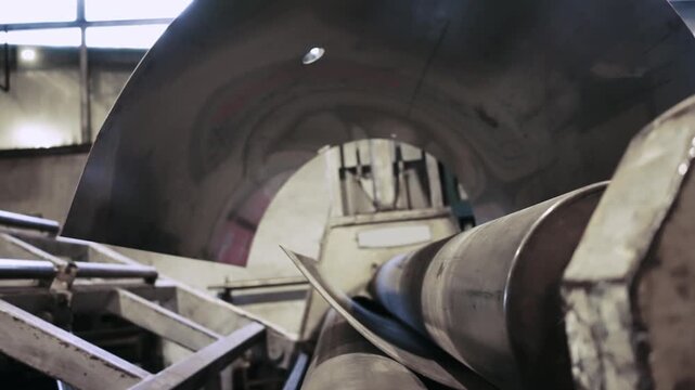 Stainless Steel Bending Process in Modern Industrial Production Plant