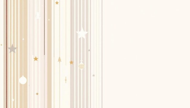 Elegant vertical striped holiday background with stars and ornaments