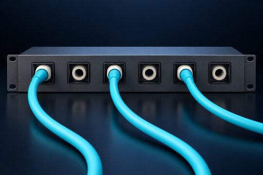 Fiber Optic Patch Connection Panel 3D Illustration