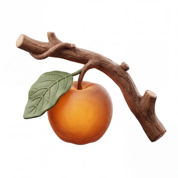 Garden of eden serpent and forbidden fruit on a wooden branch