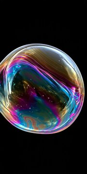 soap bubble with rainbow iridescent textures for creative design and overlays png