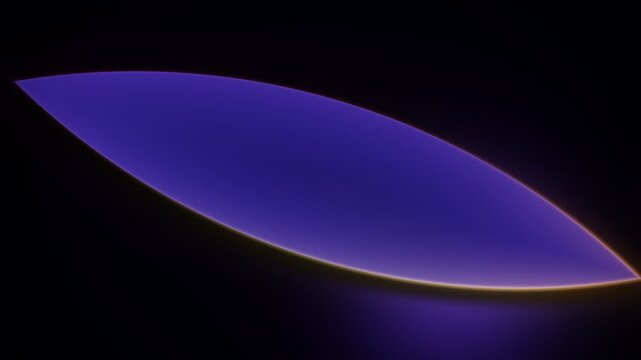 Abstract glowing purple and orange leaf shape morphing and pulsing with light in a dark background loop