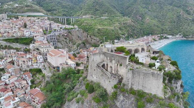Scilla from a drone, Calabria, Italy