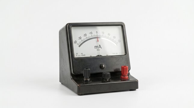 Analog Galvanometer Meter Tool Isolated on White Background