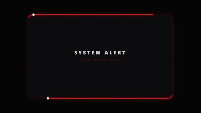 Digital Warning Interface Template Featuring Sleek Animated Red Frame Elements for Modern Cybersecurity Software Notifications