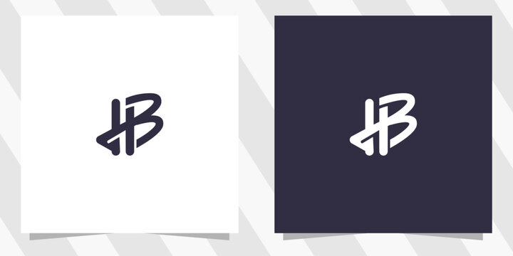 letter hb bh logo design vector