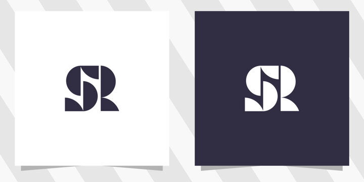 letter sr rs logo design vector