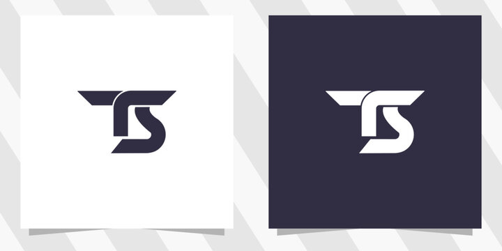 letter ts st logo design 