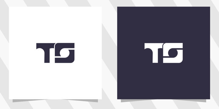 letter ts st logo design 