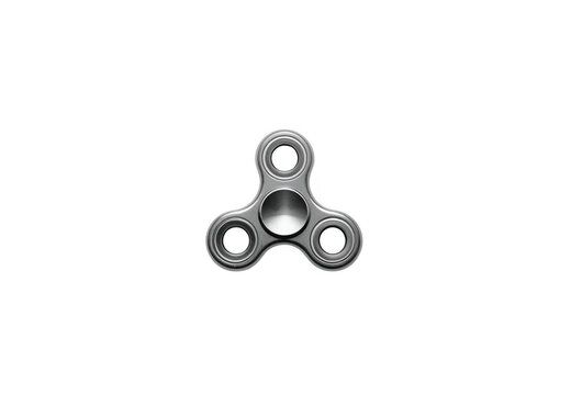 Metallic fidget spinner toy helping with stress relief and anxiety