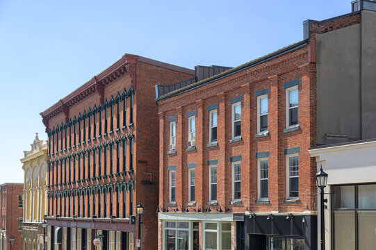 Townscape with colonial building facades