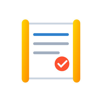 Document with checkmark for approval or task completion.