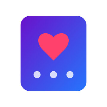 Favorite heart icon with gradient background for likes and appreciation.