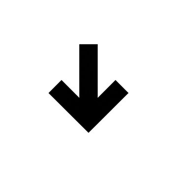 Bold black downward arrow symbol indicating direction or navigation.
