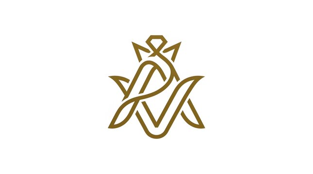 Elegant gold monogram logo design featuring interlocking initials and a diamond crown on a white background for luxury branding