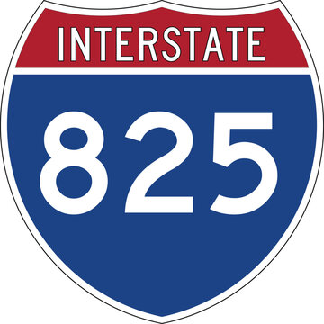 Interstate 825 Sign Icon I-825 US Highway Vector Symbol