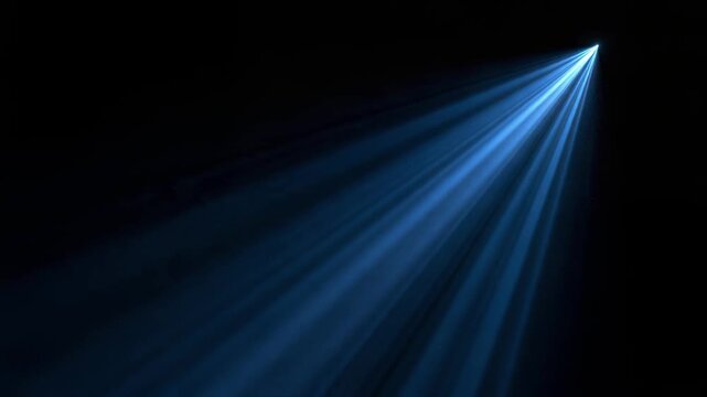 Blue Spotlight Beam Fanning from Top Center Loop 4K