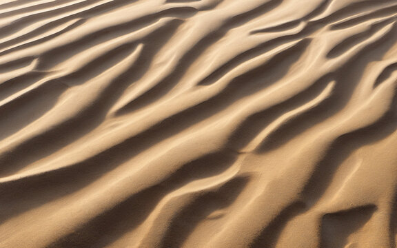 Photorealistic commercial photograph of wind-carved desert sand formin